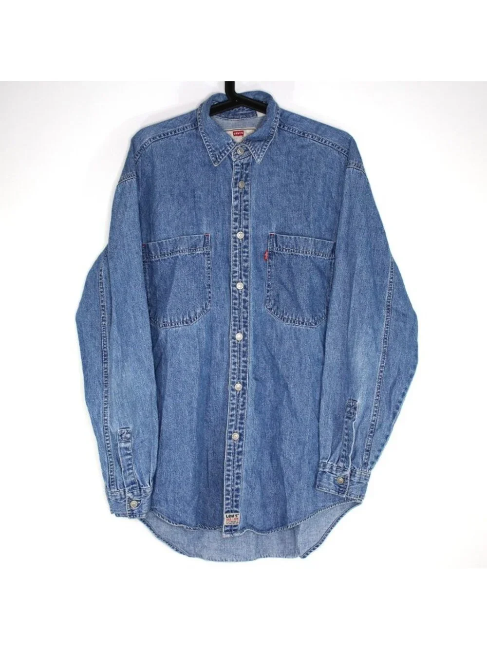 Vintage Levi's Mens Small Red Tab Denim Button Up Shirt Z21